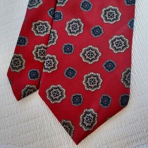 Vtg Oscar De La Renta Couture Tie Geometric Medallions  56.75"x3.75" Necktie